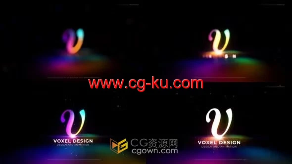 多彩色发光LOGO动画演绎视频片头-AE模板的图片1