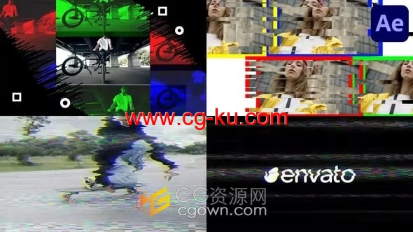 AE模板-故障风格彩色时尚动画毛刺效果视频开场白的图片1