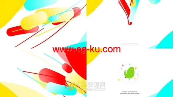 五颜六色线条图形动画LOGO视频效果-AE模板的图片1