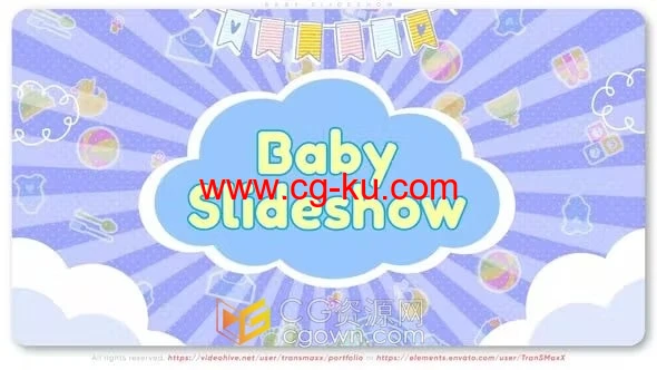 AE模板-儿童幻灯片幼儿园广告学校宣传视频可爱婴儿相册的图片1