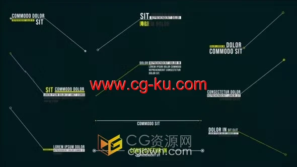 AE模板-26个呼出调出指示线文字标题注释标注动画的图片1