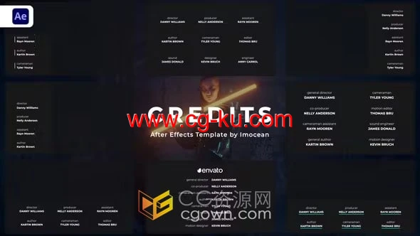 AE模板制作视频电影片尾演职员表的图片1