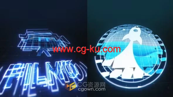 立方体发光线条LOGO特效视频片头-AE模板的图片1