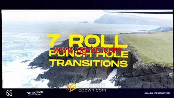 Punch Hole Roll Transitions V03 AE模板冲孔紊乱视频转场的图片1