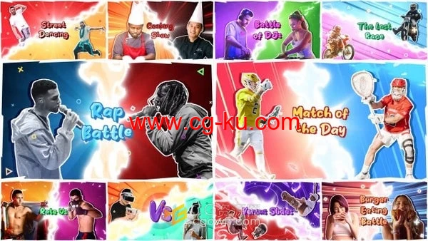 免费AE模板-对战PK决战竞赛动态海报Versus Slides的图片1