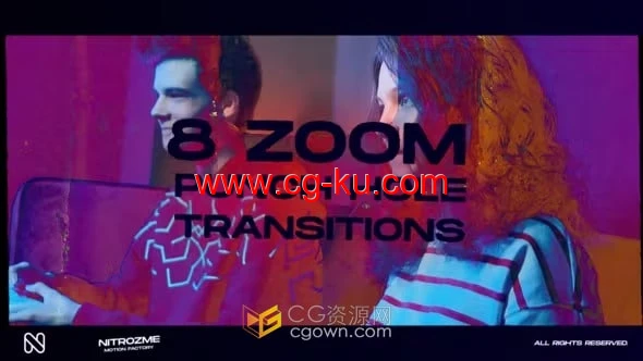 AE转场模板-故障缩放过渡Punch Hole Zoom Transitions Vol. 01的图片1