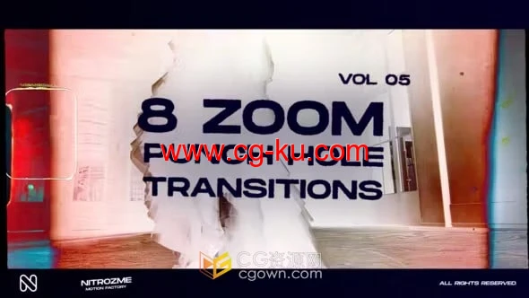 AE转场模板-故障缩放过渡Punch Hole Zoom Transitions Vol. 05的图片1