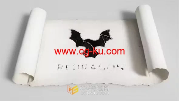 PR模板-滚动羊皮纸滴墨LOGO卷轴标志动画的图片1