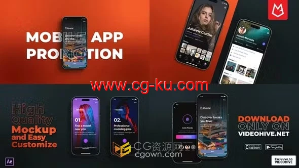 AE模板-APP应用推广IPhone 14 Pro 手机模型广告宣传的图片1