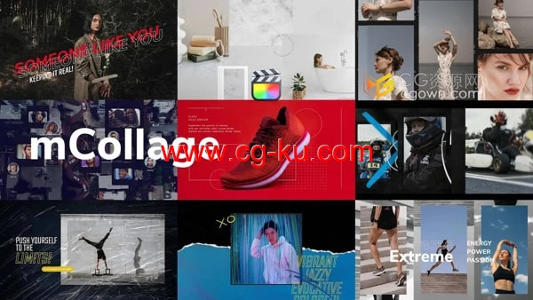 mCollage FCPX插件160多混合搭配相框拼贴文字排版视频画面动画预设的图片1