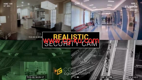 PR模板-监控安全摄像头录制模式创建逼真的闭路电视效果的图片1