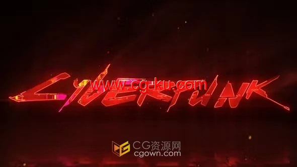 AE模板-赛博朋克霓虹灯LOGO展示的图片1
