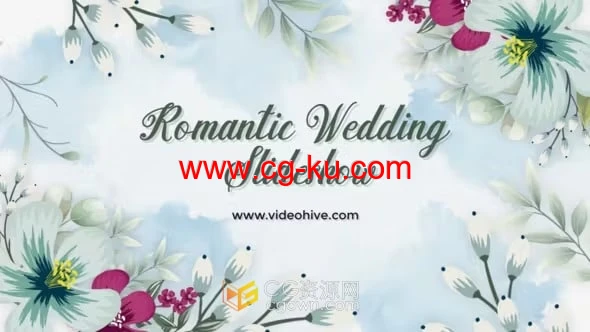 AE模板-清新美丽花卉动画浪漫婚礼相册优雅母亲节照片视频的图片1