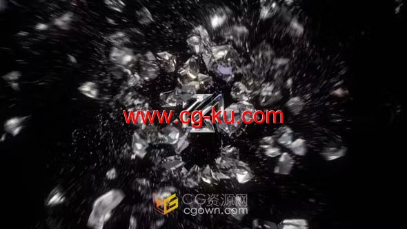 AE模板-水晶钻石分裂碎块动画演绎珠宝品牌时尚工作室LOGO的图片1