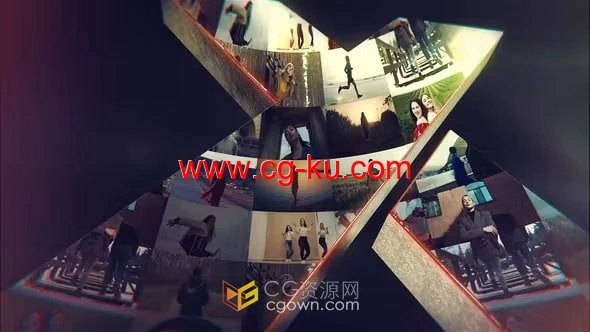 AE模板-三维独特镜面LOGO多视频动画图像展示的图片1