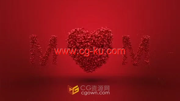 AE模板-飞翔的爱心动画妇女节母亲节片头的图片1