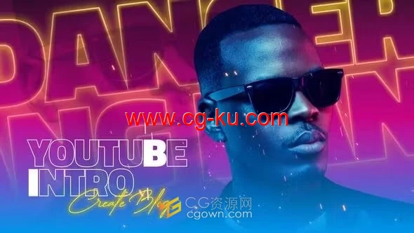 歌手人物介绍霓虹灯效果动画文字-PR模板的图片1