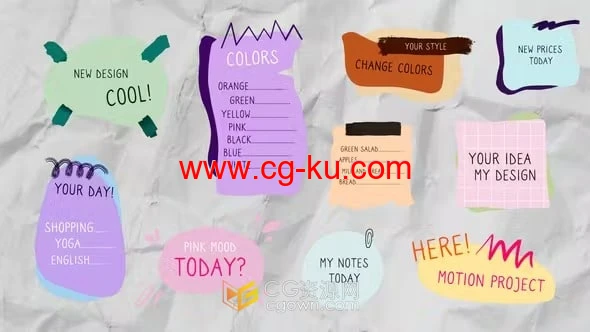 纸质笔记备忘录便签纸标题列表食谱计划提醒事项-PR模板的图片1