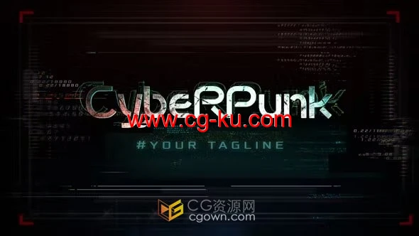 AE模板-赛博朋克片头空间感故障技术开场白的图片1