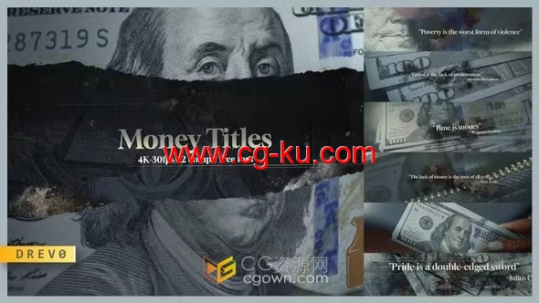 银行业务金融货币经济投资纸币背景标题动画-AE模板的图片1