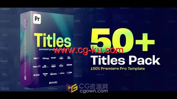 50个时尚现代的标题字幕包用于品牌宣传视频-PR模板的图片1
