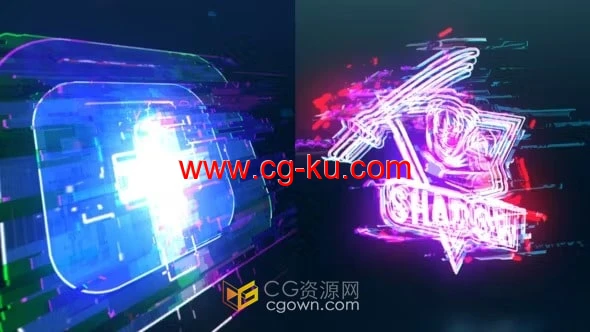 rgb分裂像差效果反向毛刺标志动画-AE模板的图片1