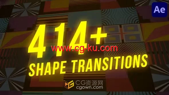 414+ Shape Transitions独特形状过渡效果-AE转场模板的图片1