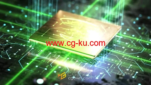 AE模板-3D技术芯片动画电路背景科技LOGO的图片1