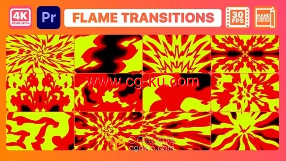 发光的火焰元素过渡-PR火焰转场模板的图片1