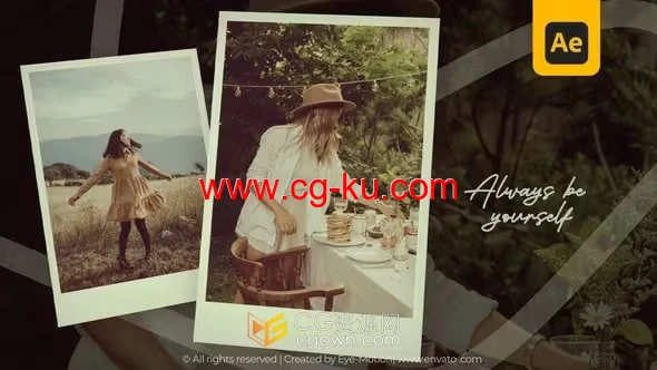 回忆照片幻灯片周年纪念活动相册-AE视频相册模板的图片1