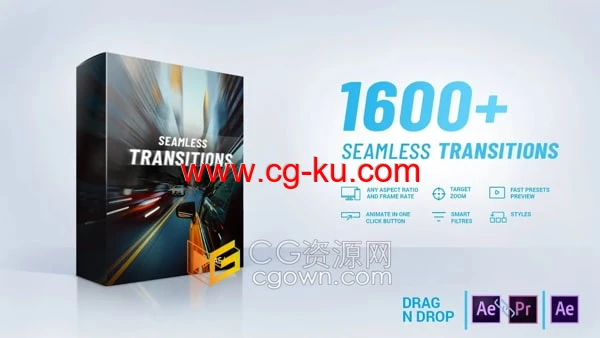 Seamless Transitions AE/PR模板1600种无缝过渡视频转场效果的图片1