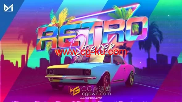 AE模板-汽车悬挂标志复古片头Retro Opener的图片1