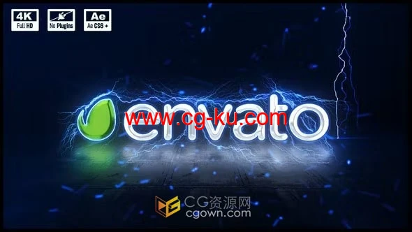 快速闪电冲击雷电标志动画-AE模板的图片1
